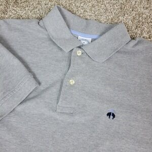 Brooks Brothers Performance Mens Medium Solid Gray Stretch Knit Polo SS